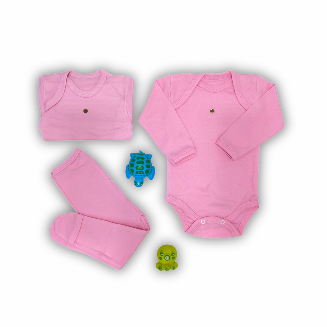 👶Conjunto 1 Body + 1 Camiseta + 1 Panty Infantil
