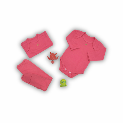 👶Conjunto 1 Body + 1 Camiseta + 1 Panty Infantil