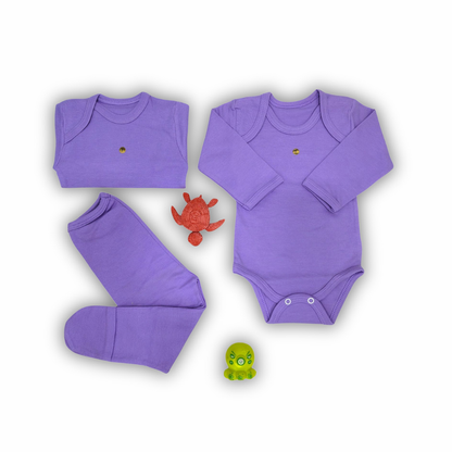 👶Conjunto 1 Body + 1 Camiseta + 1 Panty Infantil