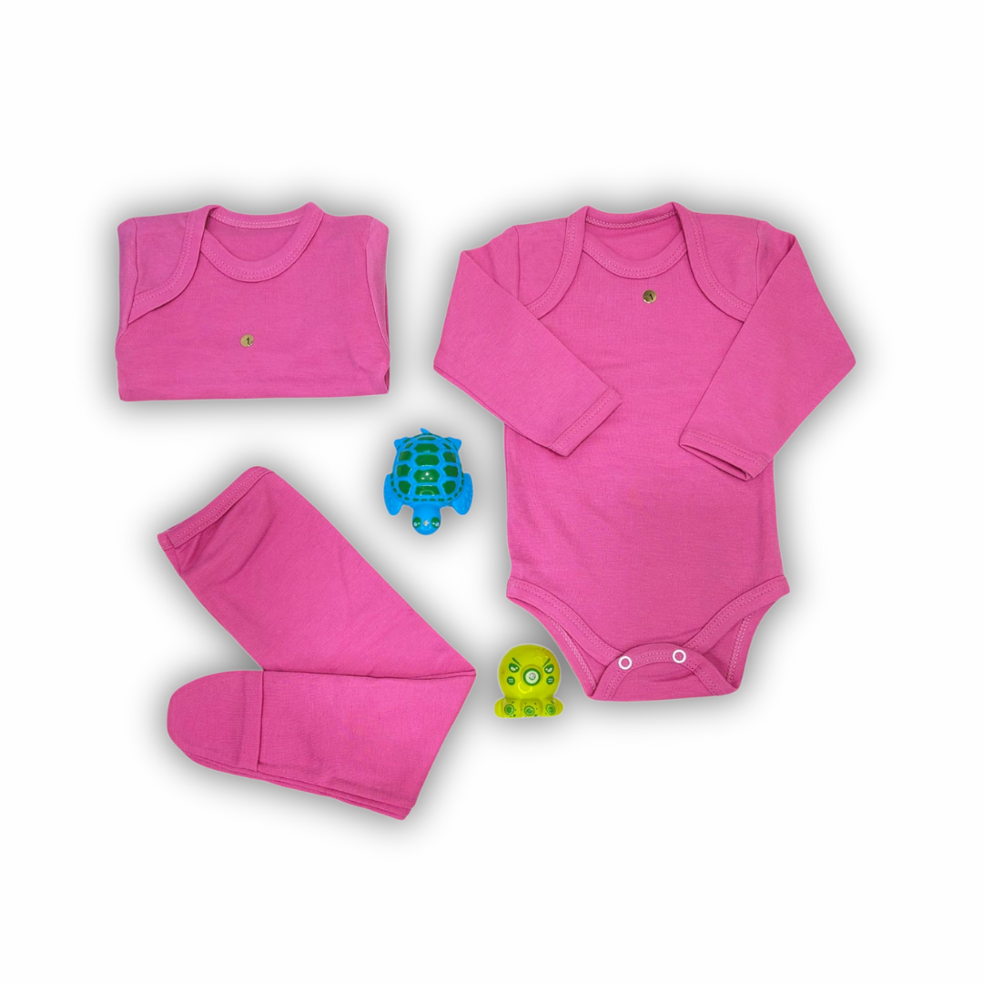 👶Conjunto 1 Body + 1 Camiseta + 1 Panty Infantil