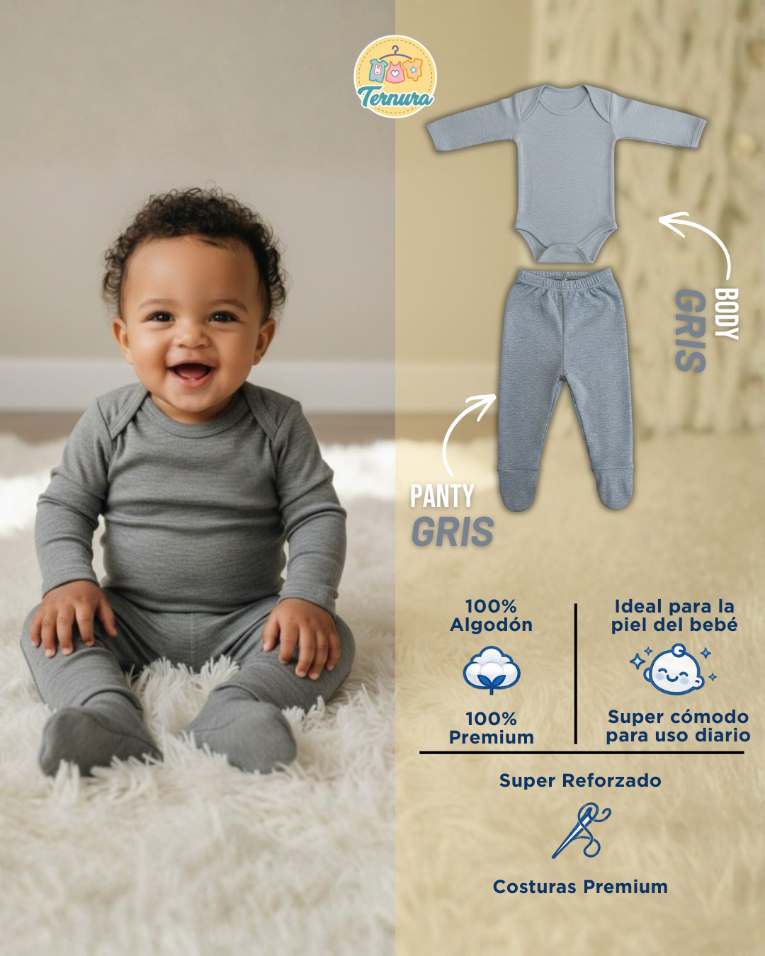 👶Conjunto Body + Panty Infantil