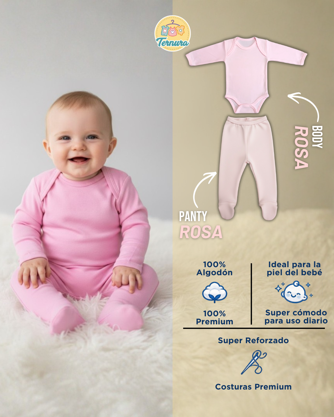 👶Conjunto Body + Panty Infantil