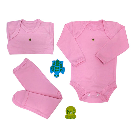 1 Body + 1 Camiseta + 1 Panty (Rosado)